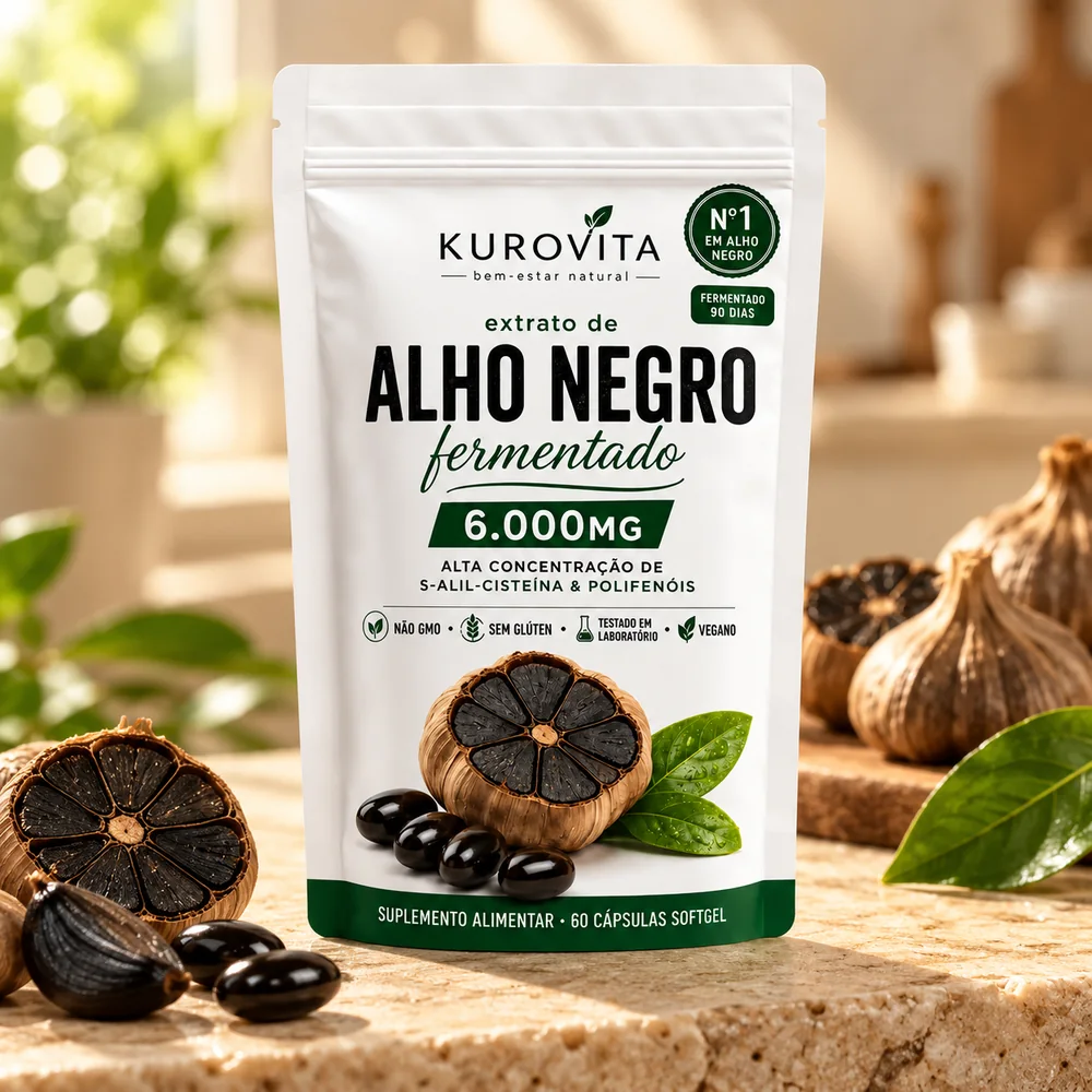 Extrato de Alho Negro Fermentado – 60 Softgels